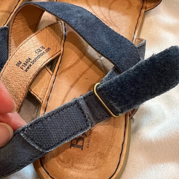 Born Navy Blue Strappy Adjustable Leather Sandals Minimalist Comfort Size 9 - Picture 6 of 9